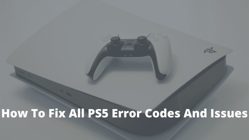 PS5 Error Fix